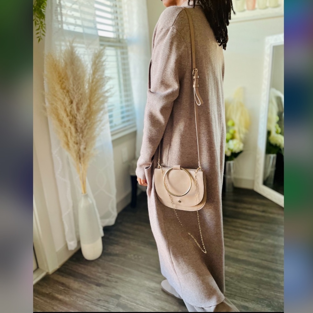 MaxSport Long Cardigan Duster Sand Nude Large - Picture 6 of 11